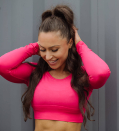 BETTER BODIES BOWERY CROPPED TOP HOT PINK