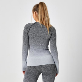 ONELLA SEAMLESS LONGSLEEVE FADE OUT GREY MELANGE