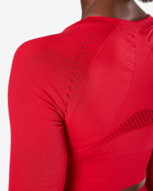 ICANIWILL DYNAMIC SEAMLESS LONGSLEEVE CROPTOP DEEP RED