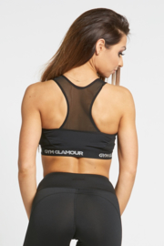 GYM GLAMOUR | BLACK MESH TOP