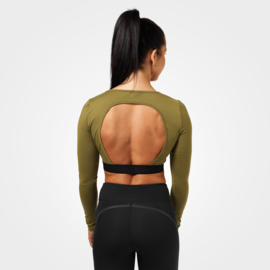 BETTER BODIES CHELSEA CROPPED TOP ARMY GREEN