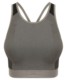 ONELLA SEAMLESS CROSS CROPTOP GREY/BLACK