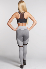 GYM GLAMOUR | MIXED GREY HEART FITNESSLEGGING