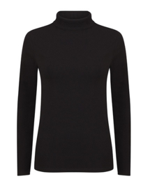 ONELLA NECK LONGSLEEVE STRETCH SHIRT BLACK