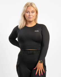 GAVELO SEAMLESS CROPPED LONGSLEEVE BLACK