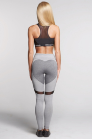 GYM GLAMOUR | MIXED GREY HEART FITNESSLEGGING