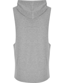 SLEEVELESS HOODIE URBAN GREY MELANGE