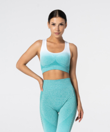 CARPATREE PHASE SEAMLESS SPORTTOP TURQUOISE/WHITE OMBRE