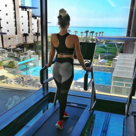 GYM GLAMOUR | BLACK & GREY HEART FITNESSLEGGING