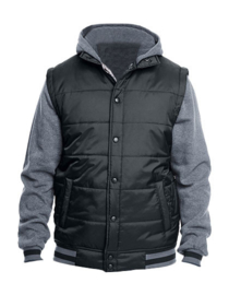 BURNSIDE HOODED BOMBERJACK BLACK/GREY