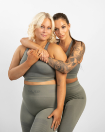 GAVELO PULSE NUDE OLIVE GREY SEAMLESS SPORTTOP