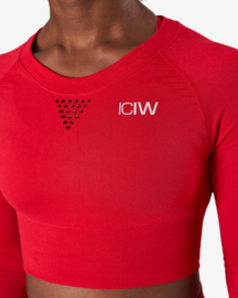 ICANIWILL DYNAMIC SEAMLESS LONGSLEEVE CROPTOP DEEP RED