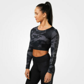 BETTER BODIES CHELSEA CROPPED TOP DARK CAMO