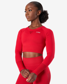 ICANIWILL DYNAMIC SEAMLESS LONGSLEEVE CROPTOP DEEP RED