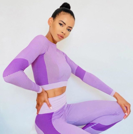 ONELLA SEAMLESS CROPPED LONGSLEEVE PURPLE/PINK