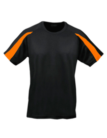 CLIMALITE TEE BLACK - NEON ORANGE