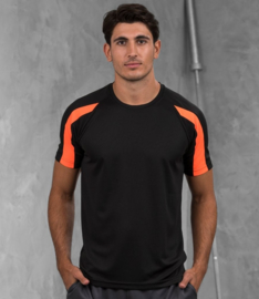 CLIMALITE TEE BLACK - NEON ORANGE