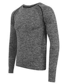 SEAMLESS LONGSLEEVE BLACK/GREY MELANGE