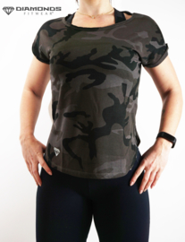 DIAMONDS ADAMAS CAMO T-SHIRT IN ARMY GREEN OF DARK CAMO