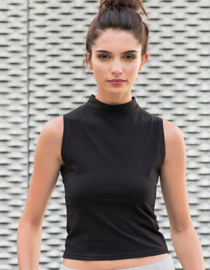 ONELLA TURTLENECK CROPPED SHIRT BLACK