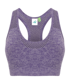 ONELLA SEAMLESS CROPPED MESH SPORTTOP PURPLE MELANGE