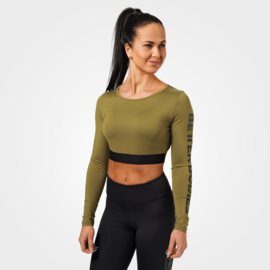 BETTER BODIES CHELSEA CROPPED TOP ARMY GREEN