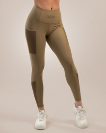 GAVELO MESH POCKET ALMOND LEGGING (COMPRESSION)