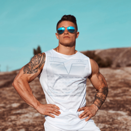 GAVELO SNIPER WHITE SLEEVELESS T-SHIRT