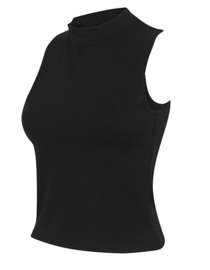 ONELLA TURTLENECK CROPPED SHIRT BLACK