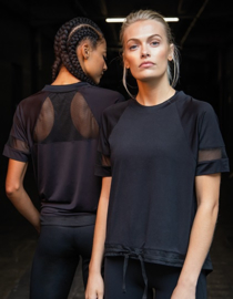 ONELLA BLACK MESH TEE