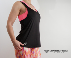 DIAMONDS GIA TANKTOP IN BLACK  OF NEON PINK