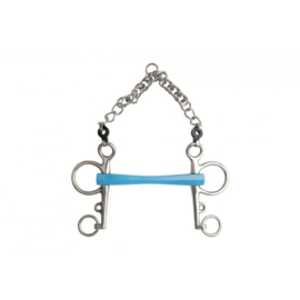 METALAB "FLEXI" PELHAM BIT, ONGEBROKEN MET LANGE SCHAREN