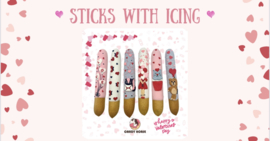 Candy Horse Sticks with icing Valentine