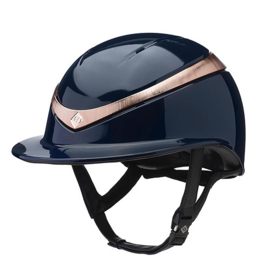 Charles Owen Halo Luxe Navy Gloss Rose Gold Brede Klep
