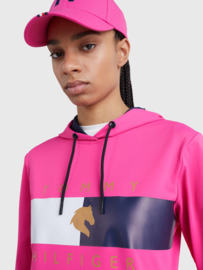 Tommy Hilfiger Flag Performance Hoodie Hot Magenta