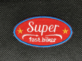 strijkembleem - super fast biker