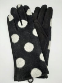 Handschoen Zwart/Wit Dots