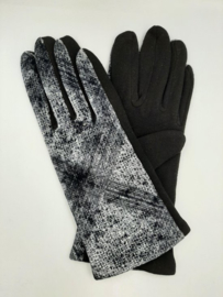Handschoen Zwart/Grijs Mêlee Kruis Patroon