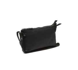 Shoulderbag 'Sisli', Waxed Pull Up, Black