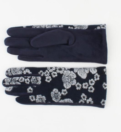 Handschoen Blauw met Bloemen Prints
