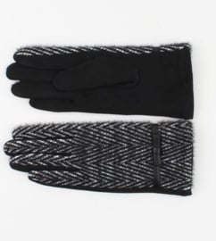 Lange Elegante Handschoen Zwart Suedelook