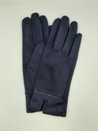 Handschoen Donker Blauw met Glans Bandje