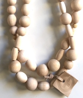 Ongebruikt BEIGE BLANK HOUTEN KRALEN KETTING | KETTINGEN ARMBANDEN | ART FROM VW-21