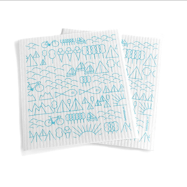 Babongo biodegradable dish cloth Travel blue on white