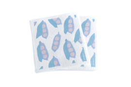 Babongo biodegradable dish cloth Pea pods blue