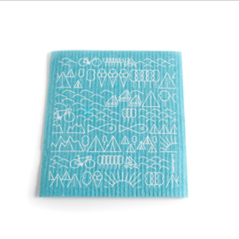 Babongo biodegradable dish cloth Travel white on blue