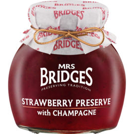 Mrs Bridges strawberry preserve champagne 340 gram