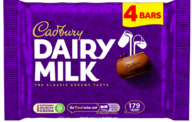 Cadbury Dairy milk 4pk 134g