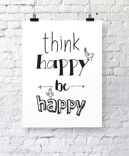 Think Happy  be Happy  A3 | JOTS