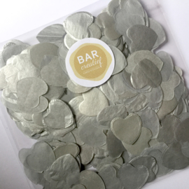 Confetti hartjes zilvergrijs